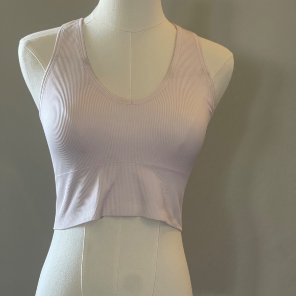 Athleta Aurora Seamless Crop Ribbed Tank - Light Pink - Picture 3 of 9